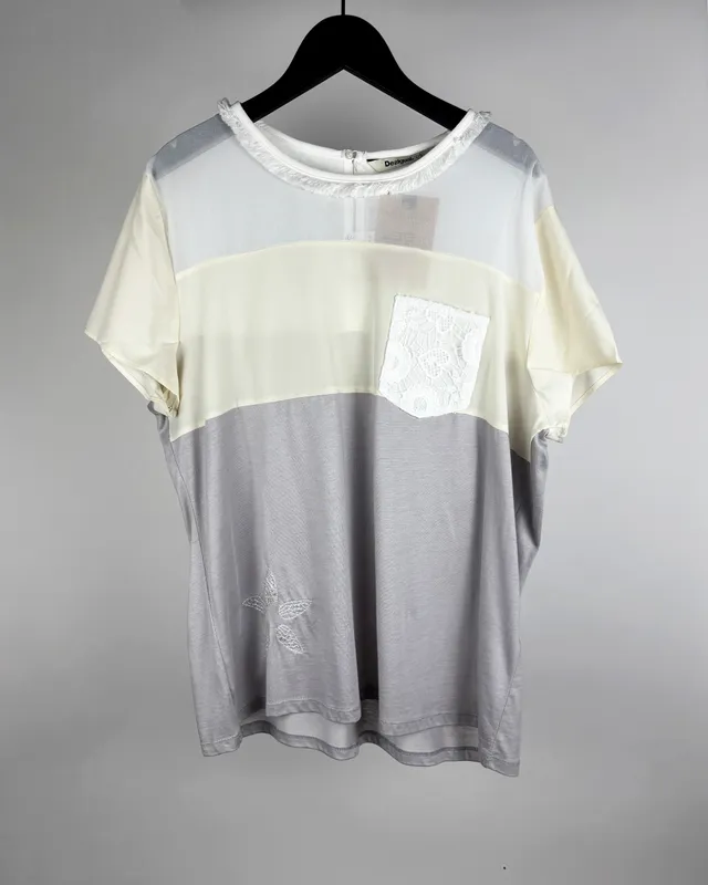 Remera combinada  desigual