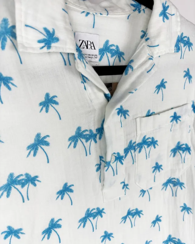 Camisa mc con plameras  zara