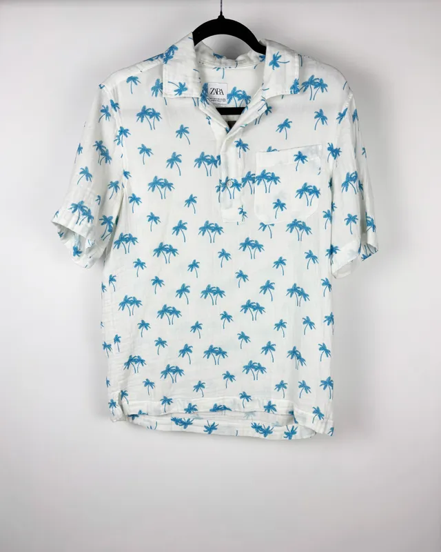 Camisa mc con plameras  zara