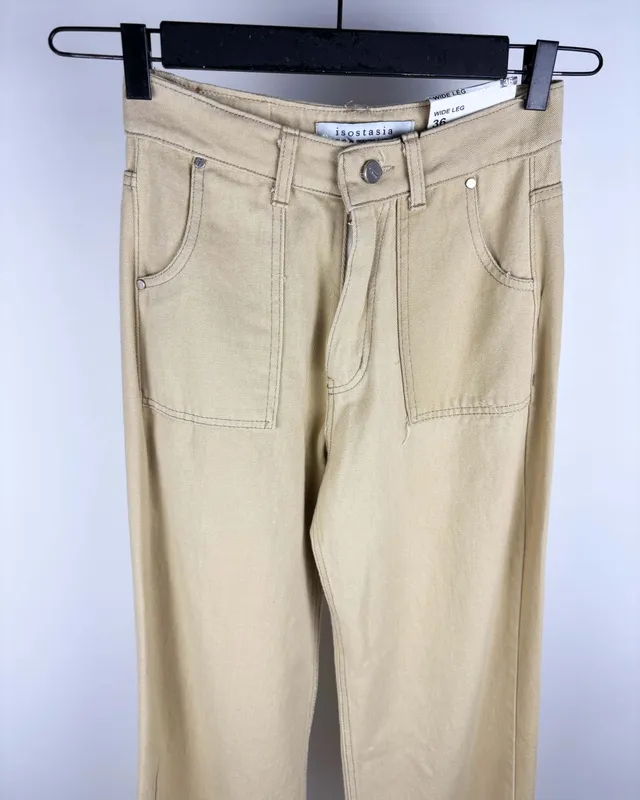 Jean biege wide leg isostasia