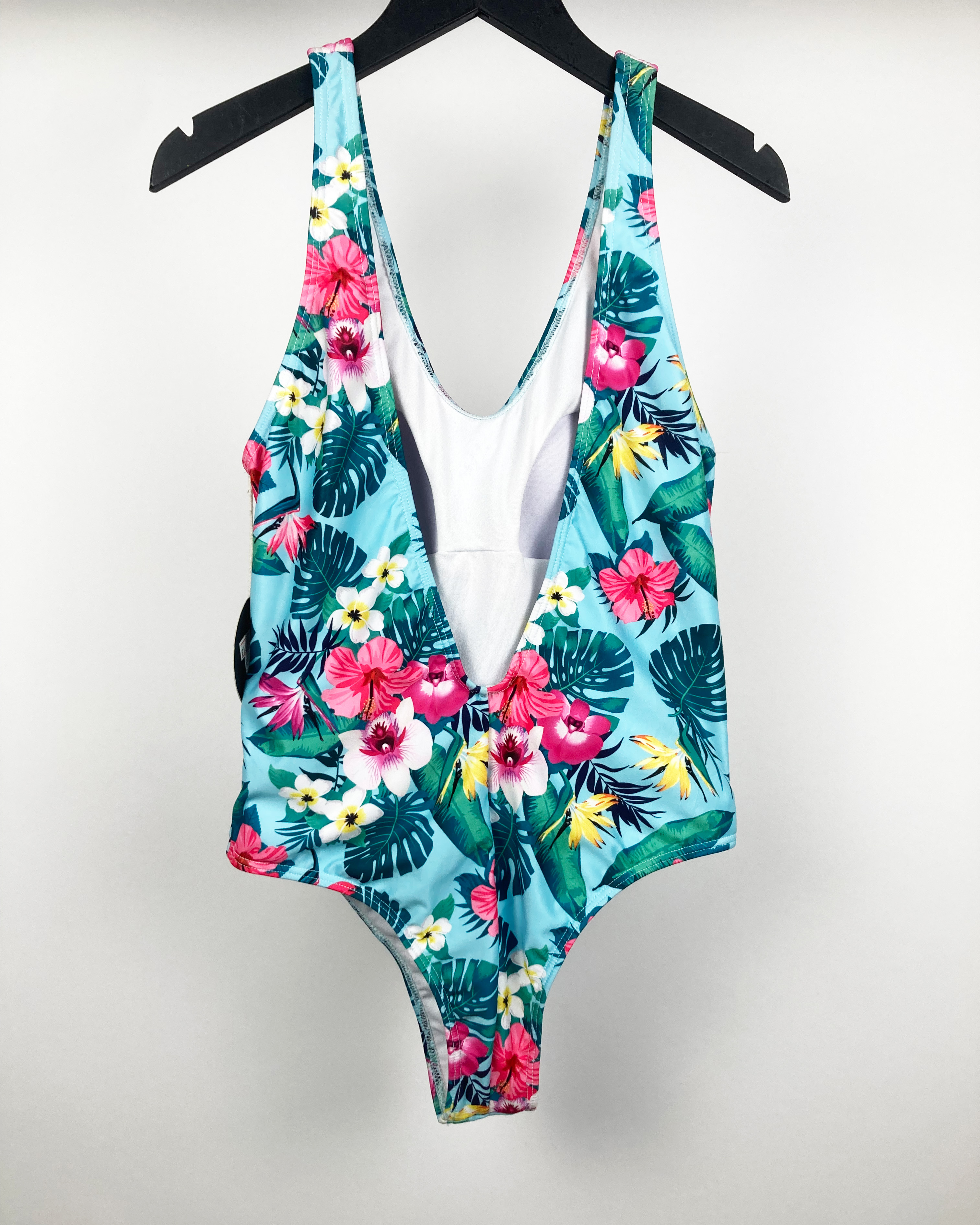 Malla entera verde agua con flores deep tp