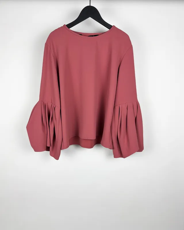 Blusa rosa viejo mangas anchas zara