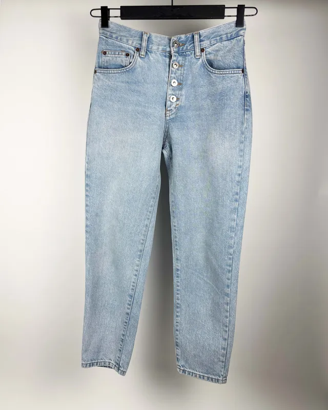 Jean celeste recto tiro alto pull&bear