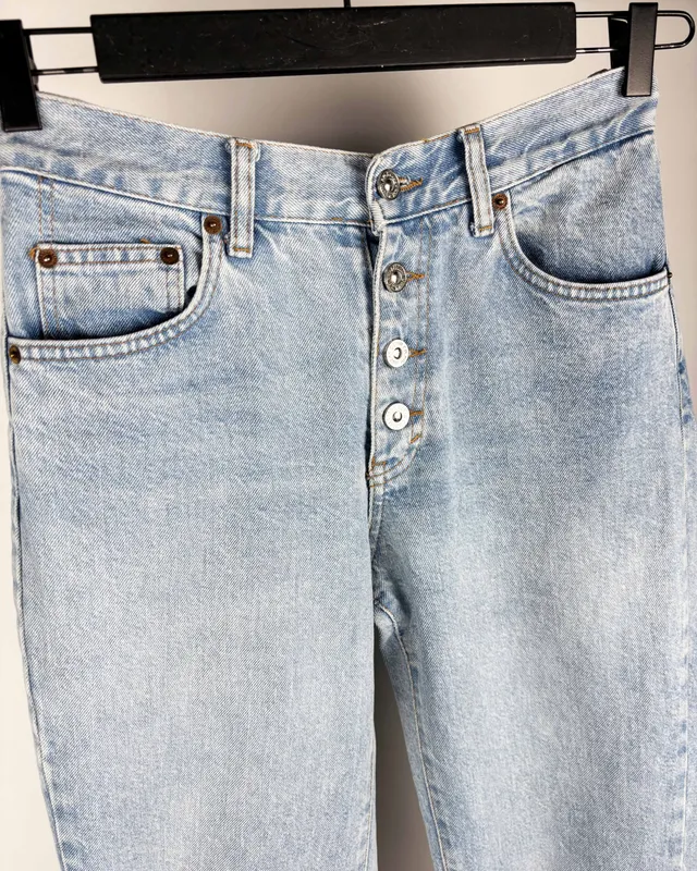 Jean celeste recto tiro alto pull&bear