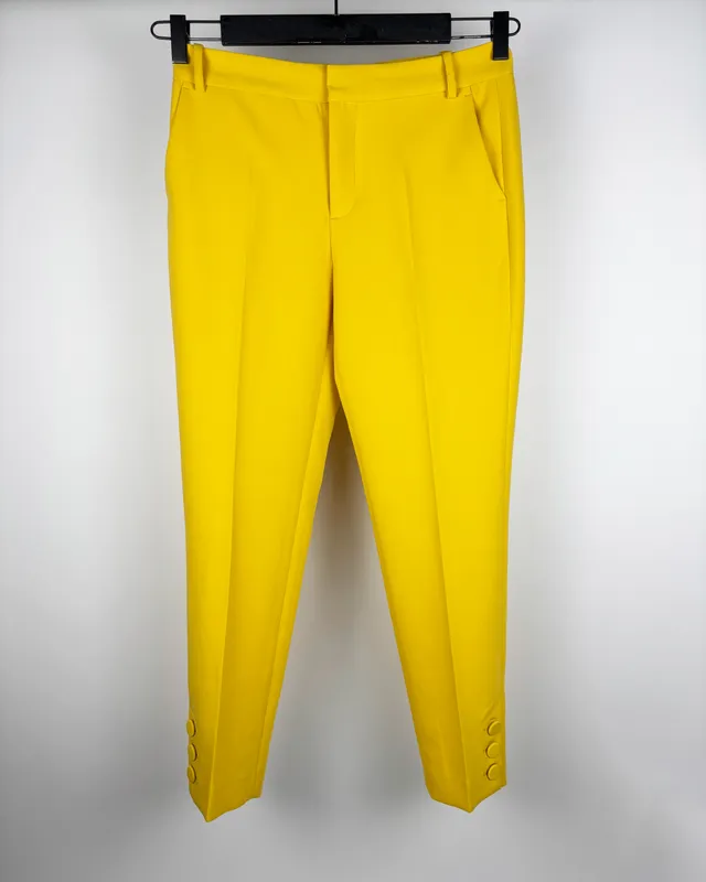 Pantalón de vestir amarillo zara