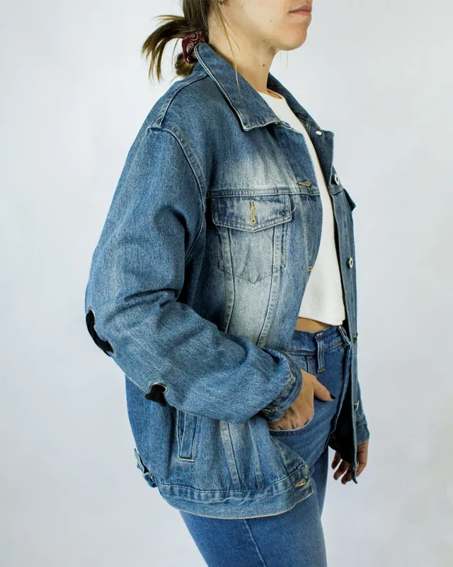 Campera denim con lazos love tree