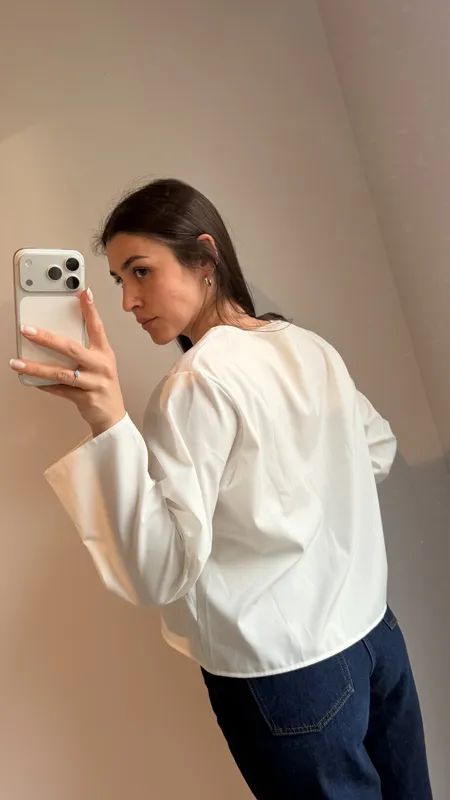 Camisa blanca con lazos talle l
