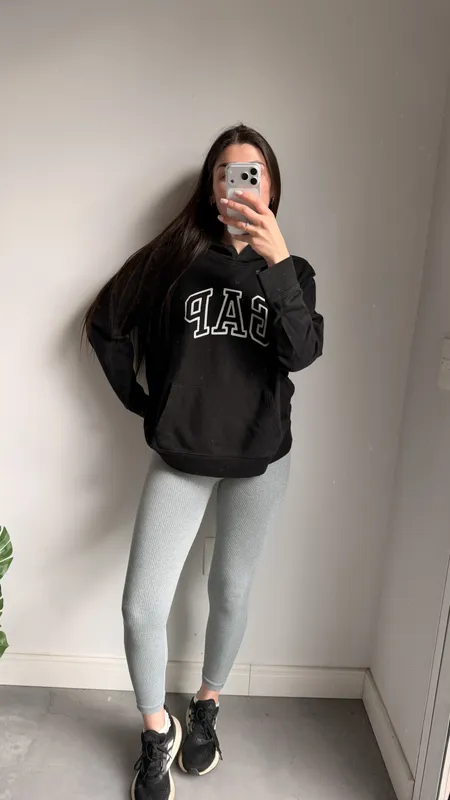 Calza gris con frunce talle m