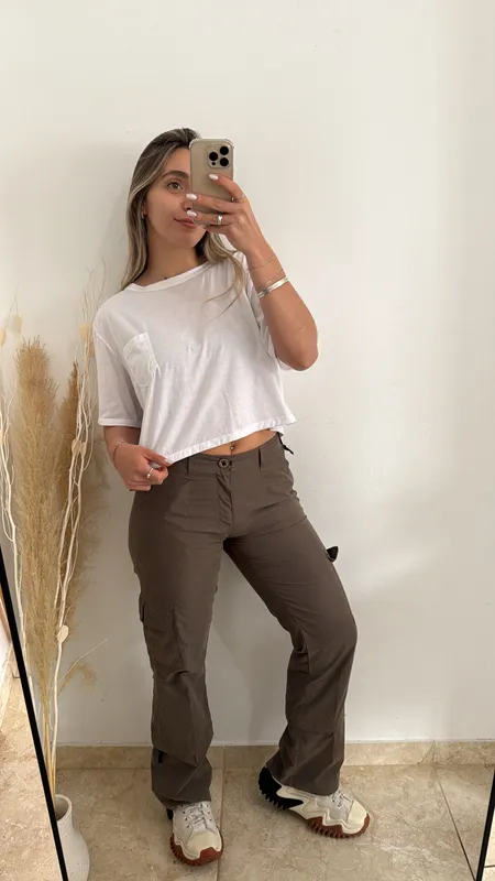 Pantalon verde parachute talle s