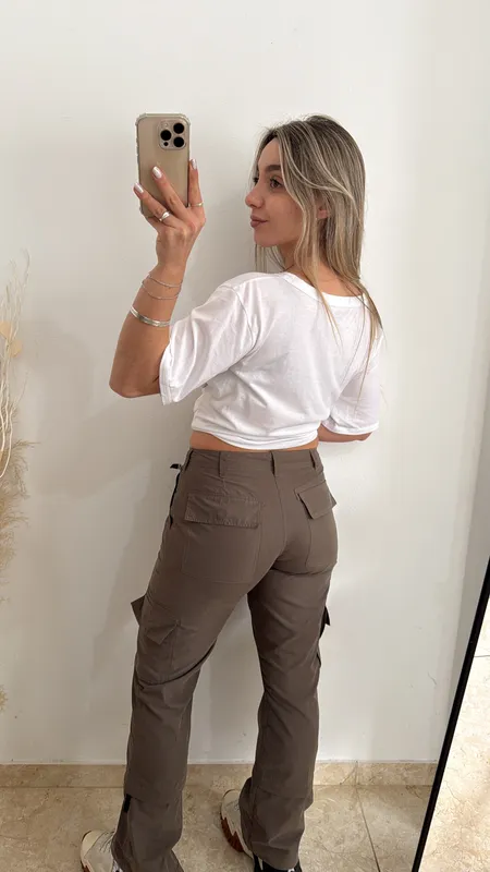 Pantalon verde parachute talle s