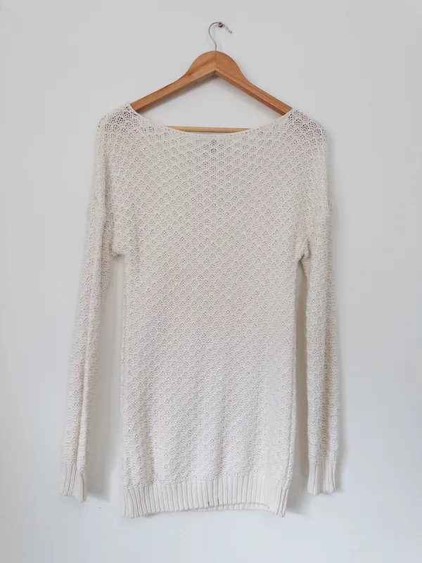 Sweater blanco calado largo t. m