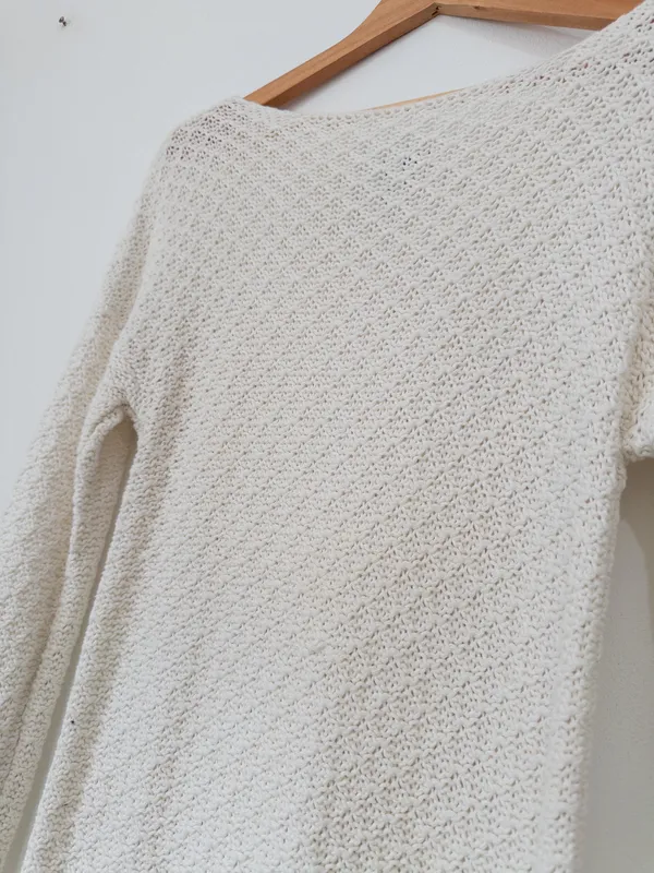 Sweater blanco calado largo t. m
