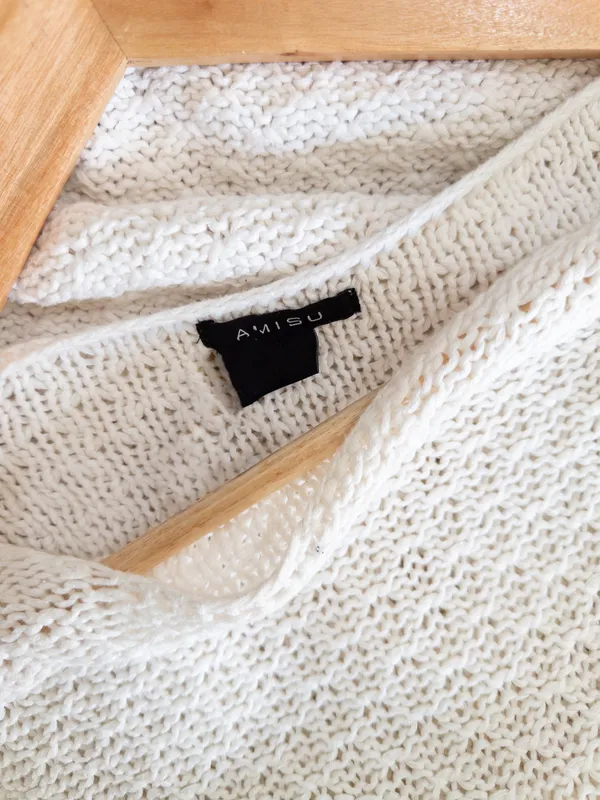 Sweater blanco calado largo t. m