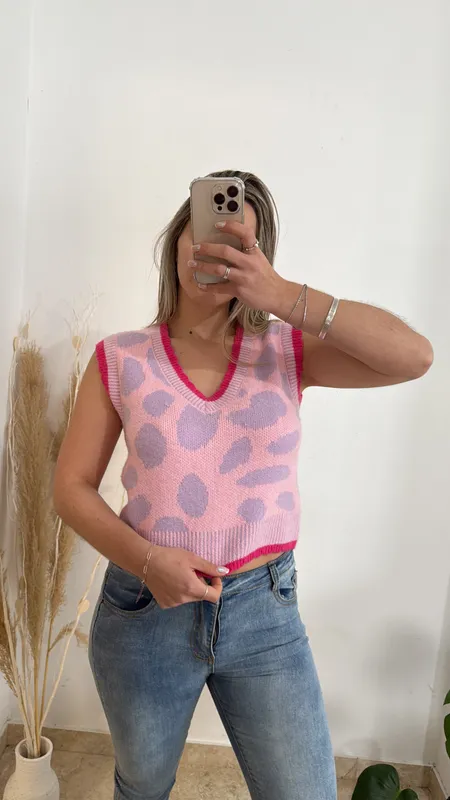 Chaleco rosado talle m