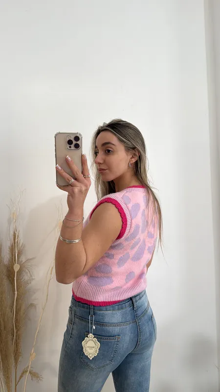Chaleco rosado talle m