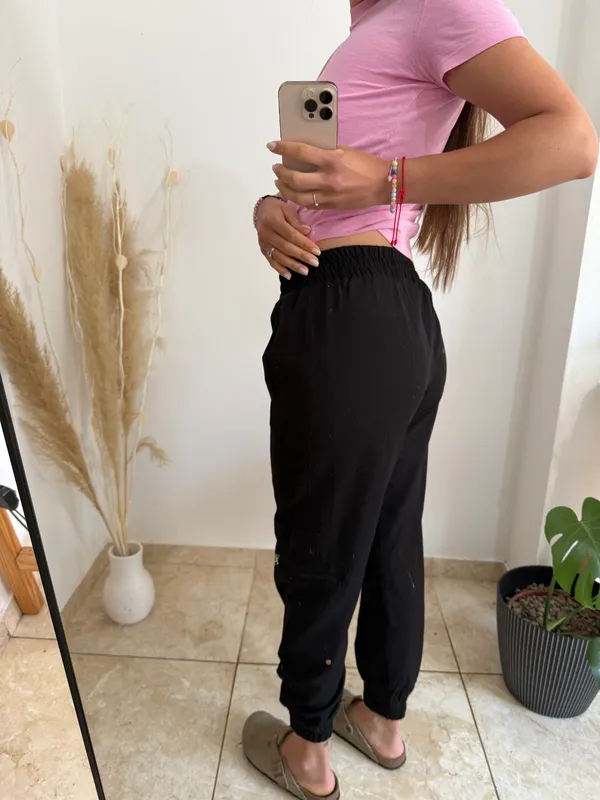 Babucha negra talle s