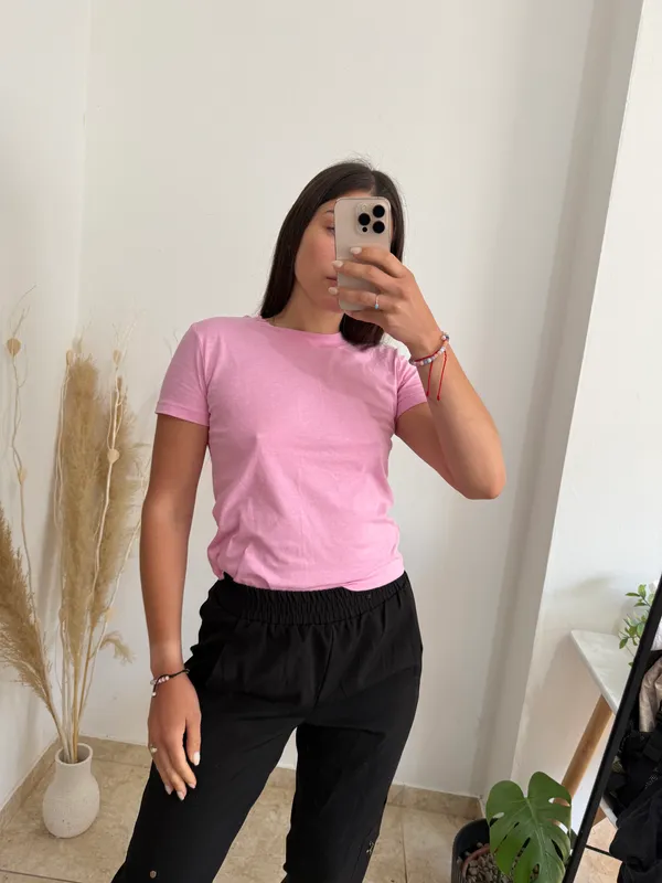 Remera zara rosada talle xs