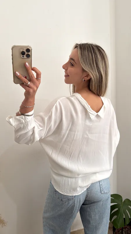 Blusa blanca zara talle s/m