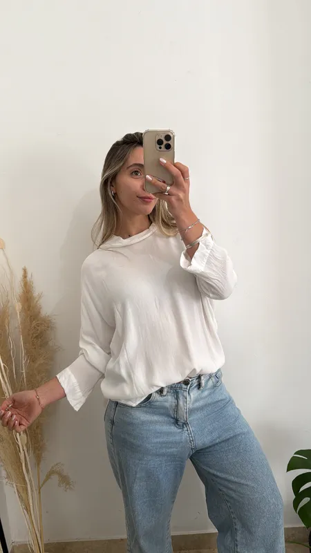 Blusa blanca zara talle s/m