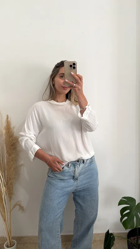 Blusa blanca zara talle s/m