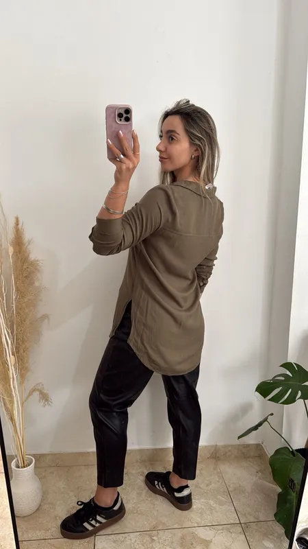 Camisa verde talle s larga