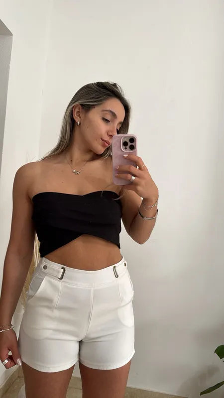 Short blanco de vestir talle s