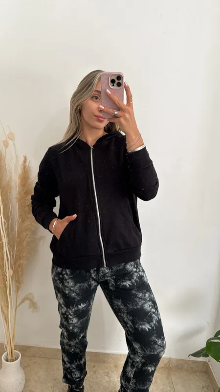 Campera de algodon negra