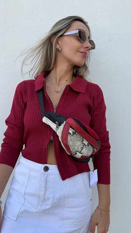 Riñonera bordo de cuero