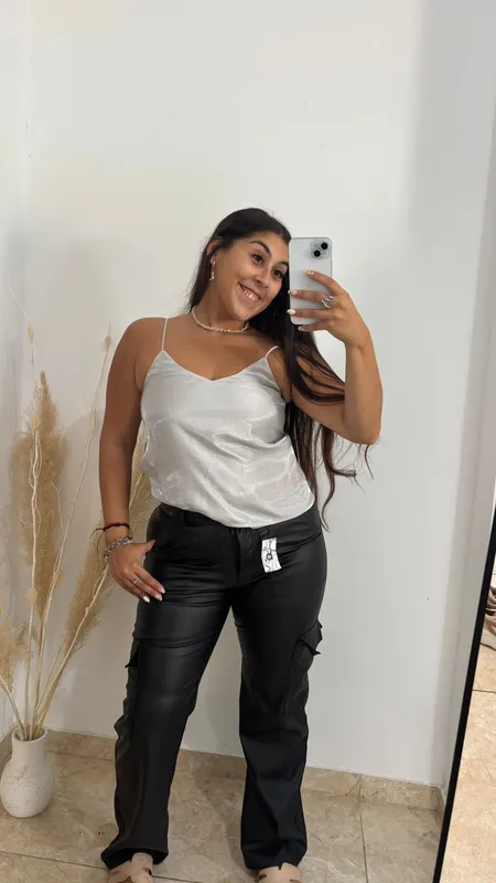 Musculosa plateada talle m