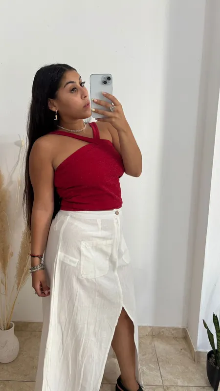 Pollera larga blanca talle xl