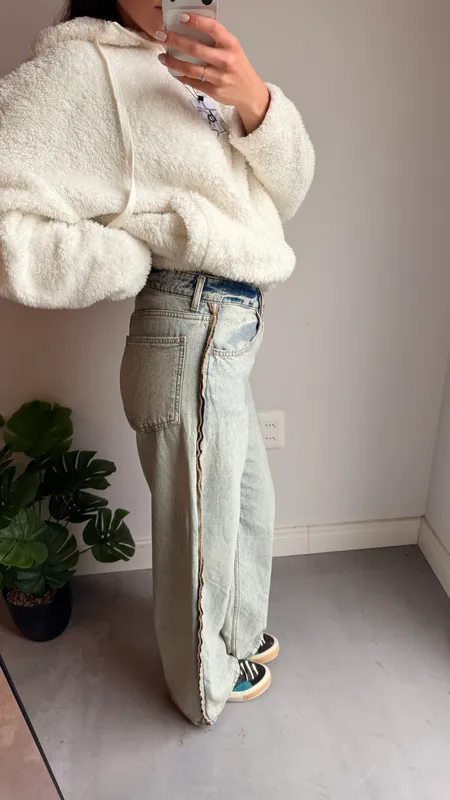 Jeans tendencia costura talle 30
