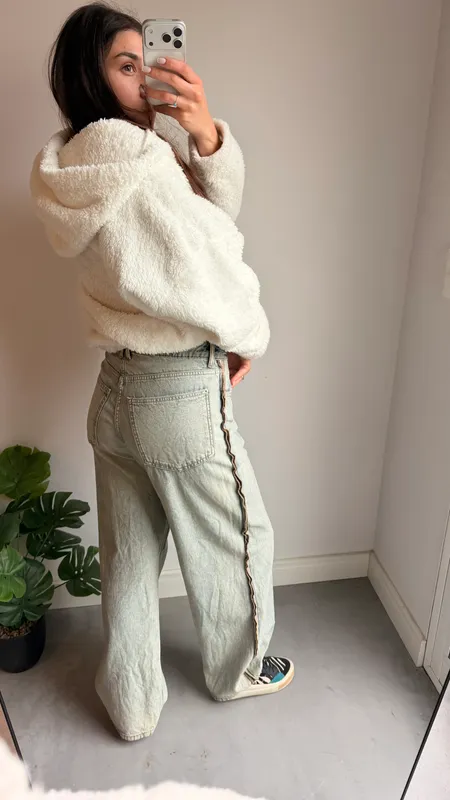Jeans tendencia costura talle 30