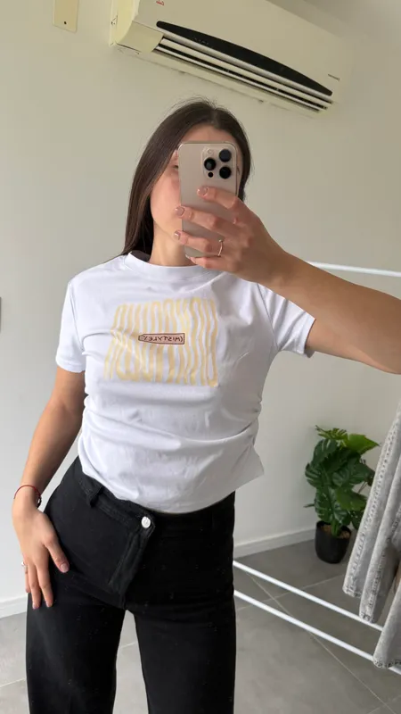 Remera nueva blanca talle l c/frunce