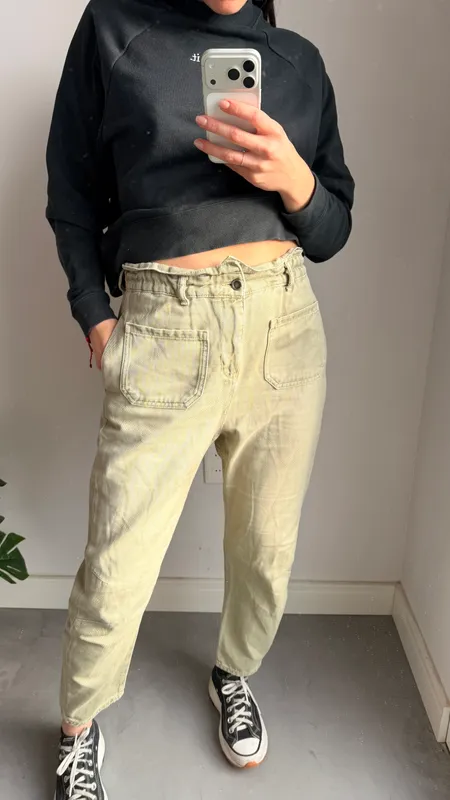 Slouchy verde zara talle 36