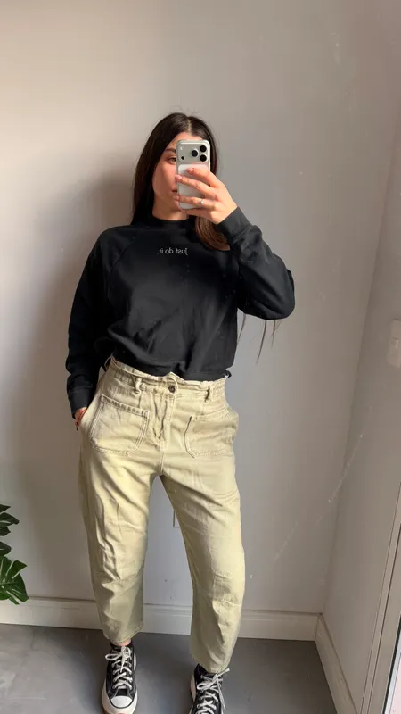 Slouchy verde zara talle 36