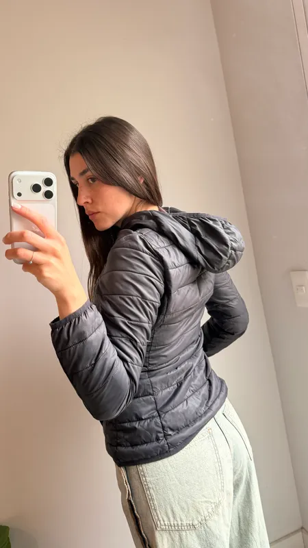 Campera puffer basica negra talle xs