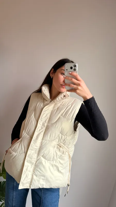 Chaleco puffer peach talle l
