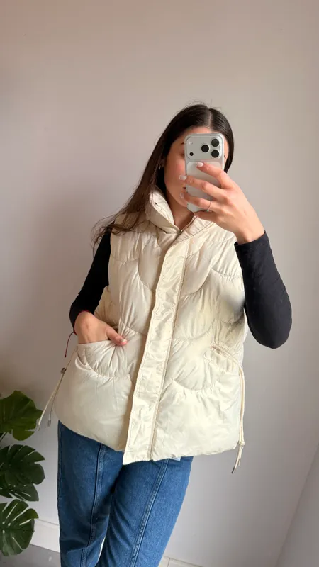 Chaleco puffer peach talle l