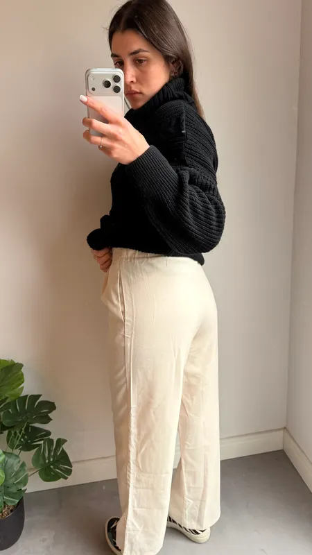 Pantalon de tela beige talle s nuevo