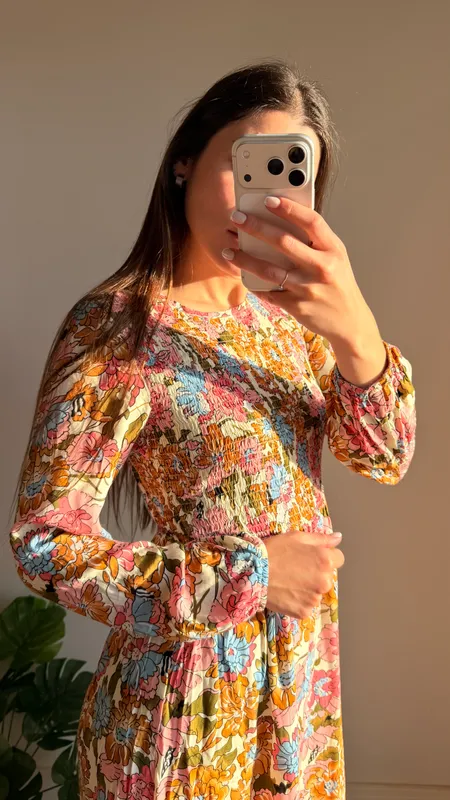 Vestido floreado manga larga romero TALLE SM 