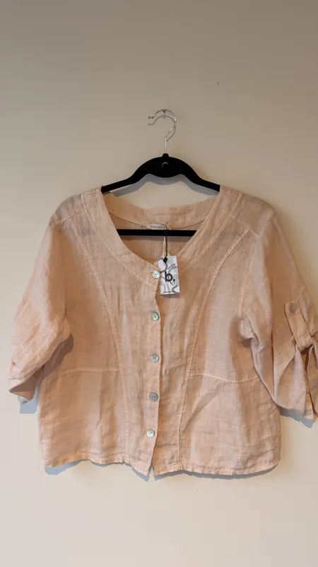 Camisa rosada de lino talle sm