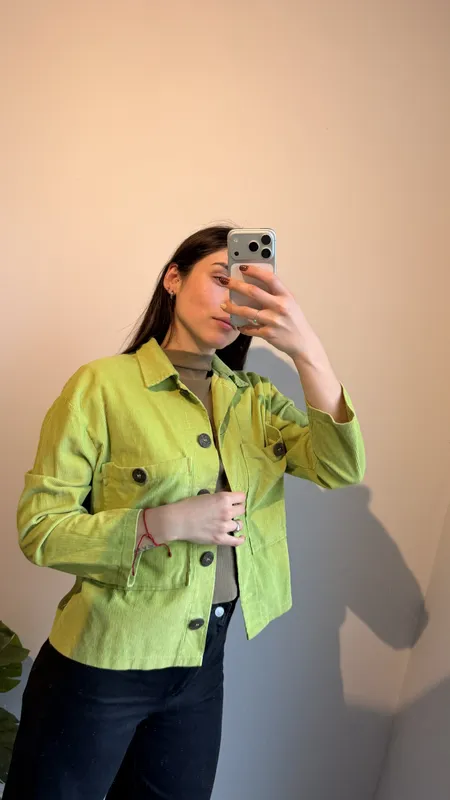 CHAQUETA de pana verde talle m