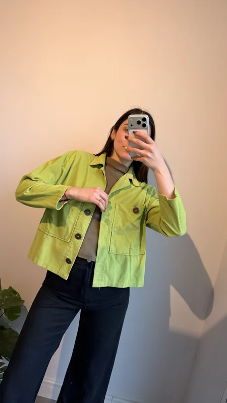 CHAQUETA de pana verde talle m