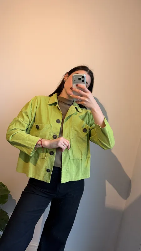 CHAQUETA de pana verde talle m