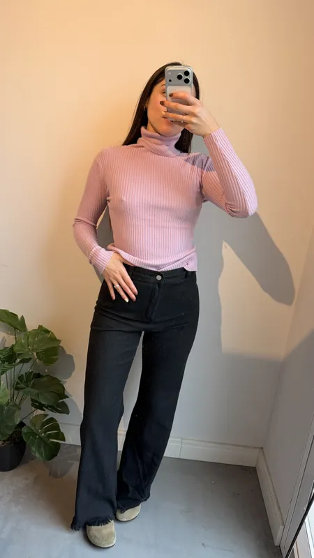 Polera lila talle m