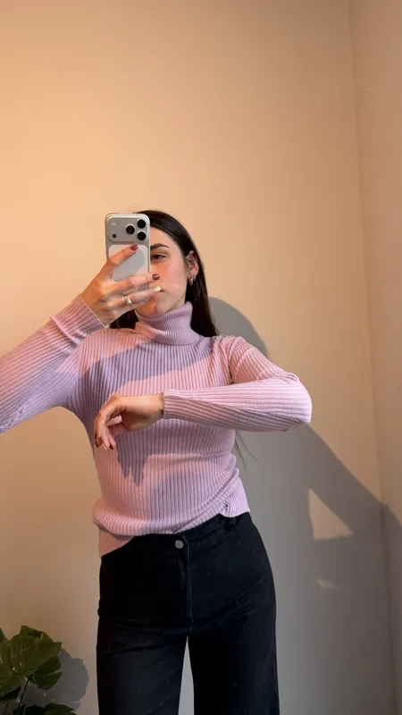 Polera lila talle m