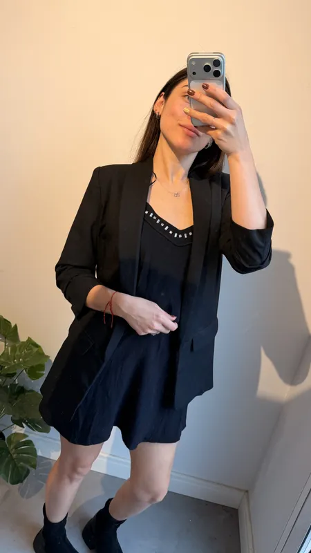 Blazer negro indian talle s