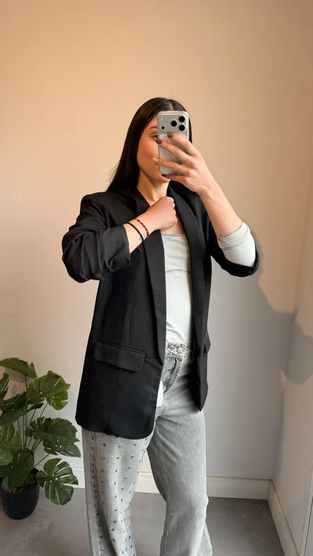 Blazer negro indian talle s
