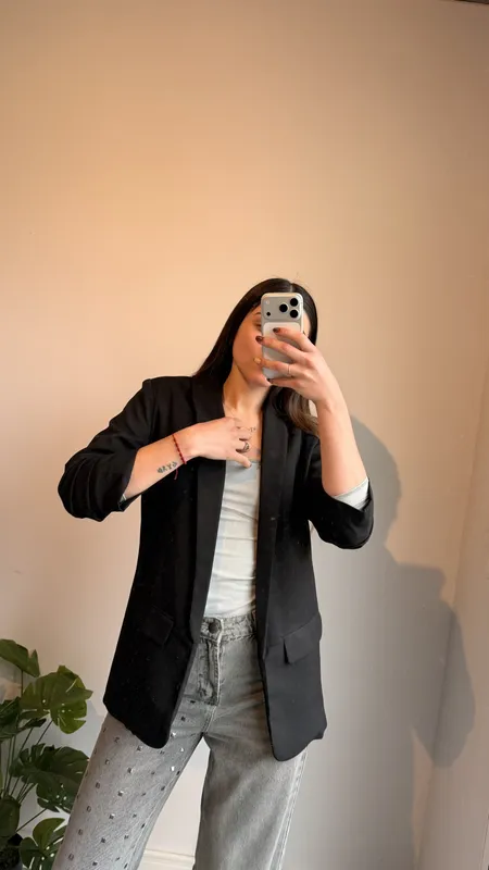 Blazer negro indian talle s