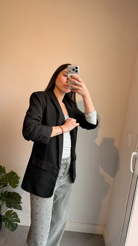 Blazer negro indian talle s